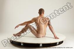 Nude Man White Sitting poses - simple Muscular Bald Sitting poses - ALL Multi angles poses Realistic